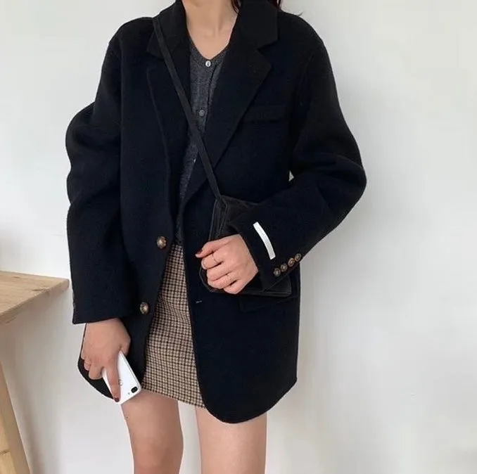 100% Double-Faced Virgin Wool Blazer Coat 🐏