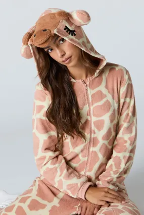 3D Giraffe Sherpa Onesie