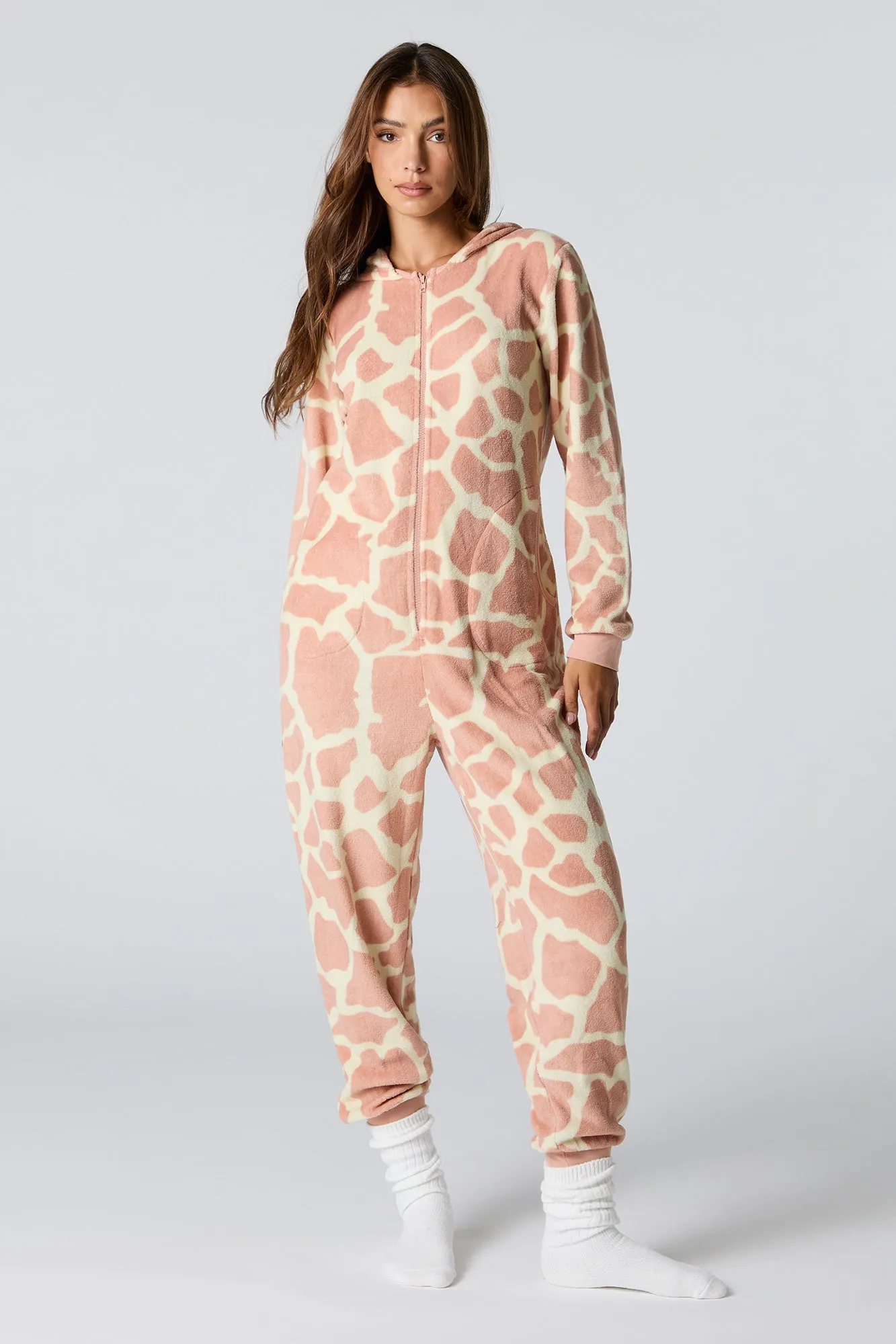 3D Giraffe Sherpa Onesie