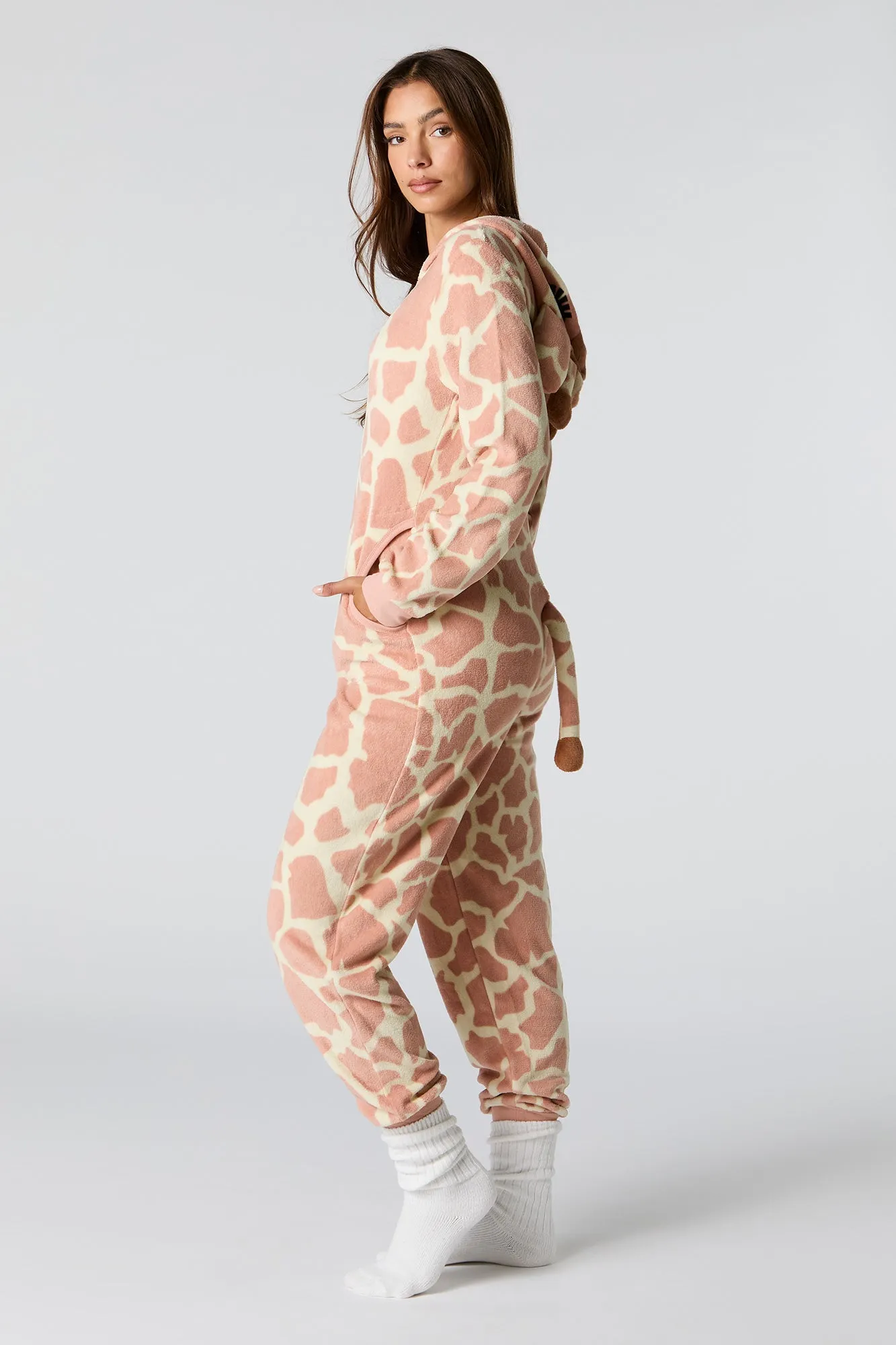 3D Giraffe Sherpa Onesie