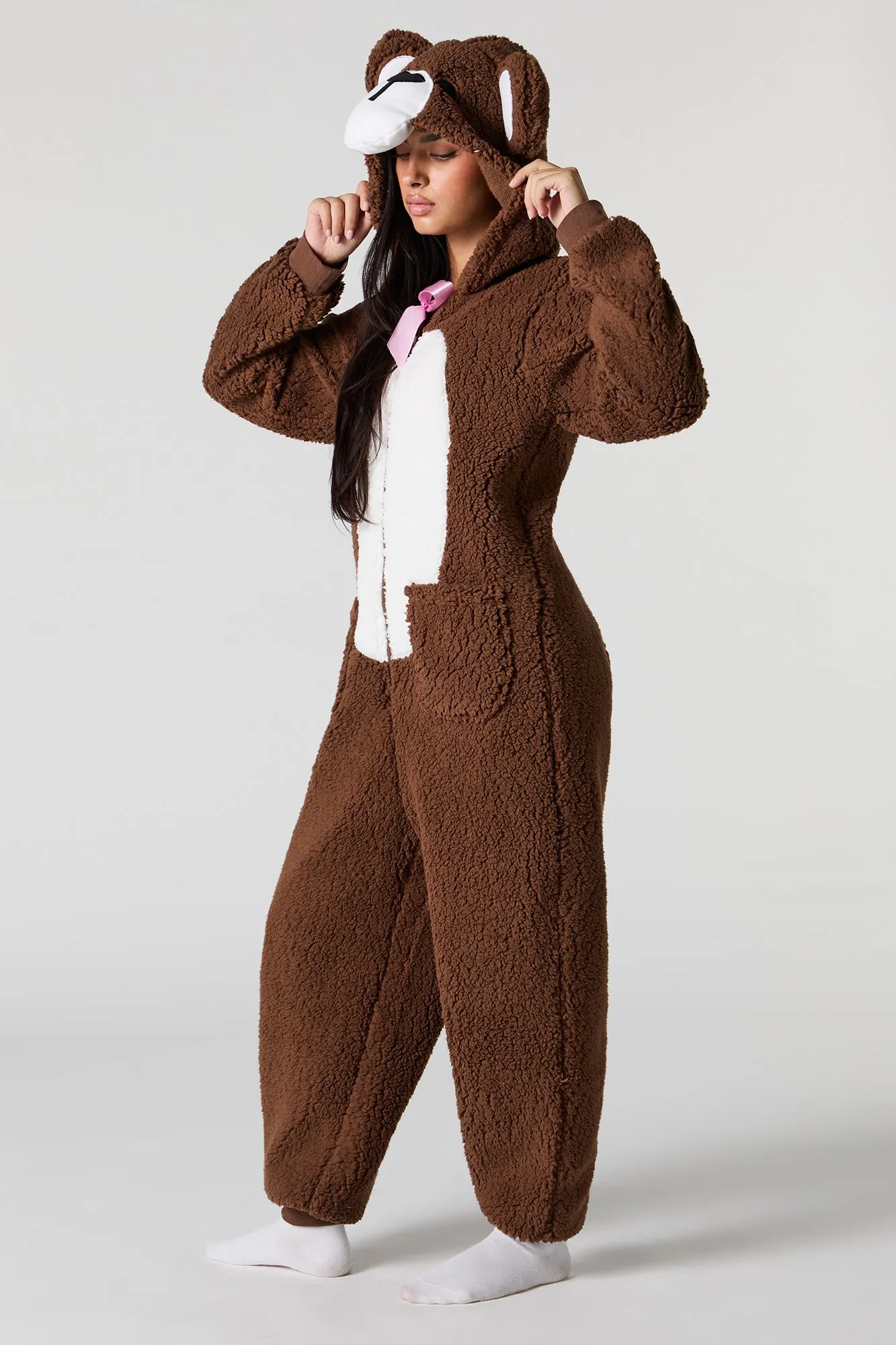 3D Teddy Bear Sherpa Onesie