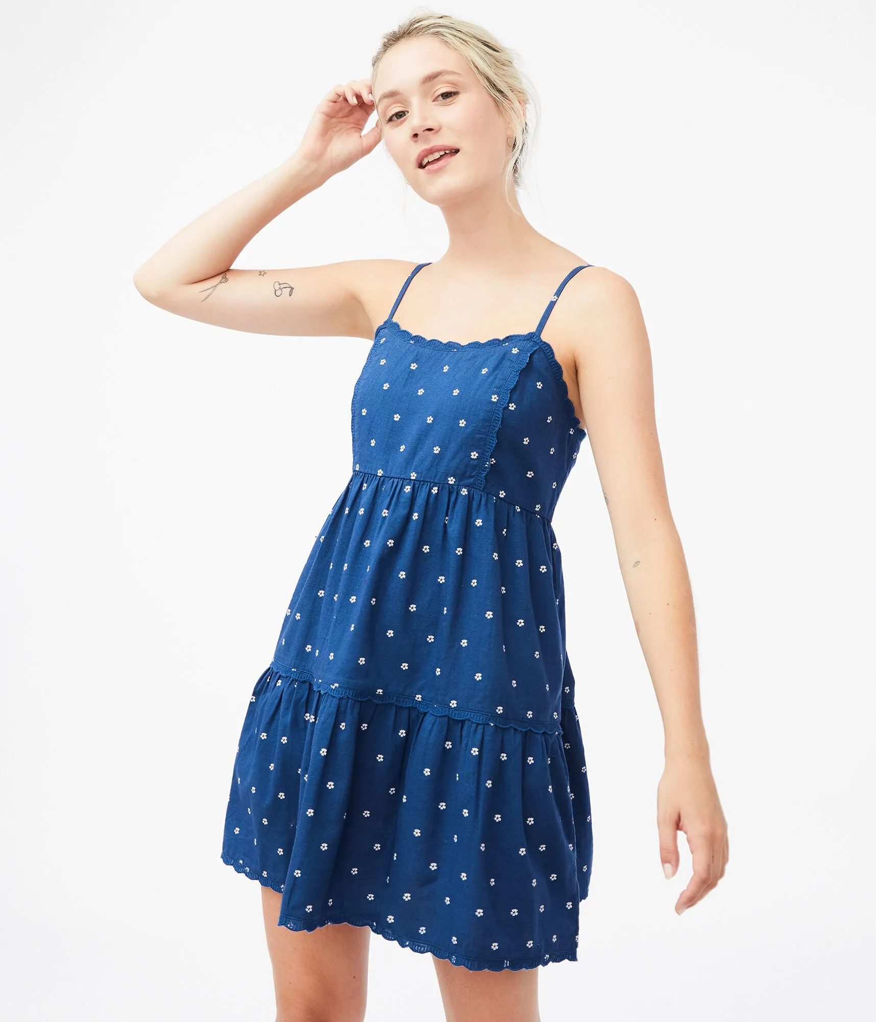 Aeropostale Floral Square-Neck Babydoll Dress