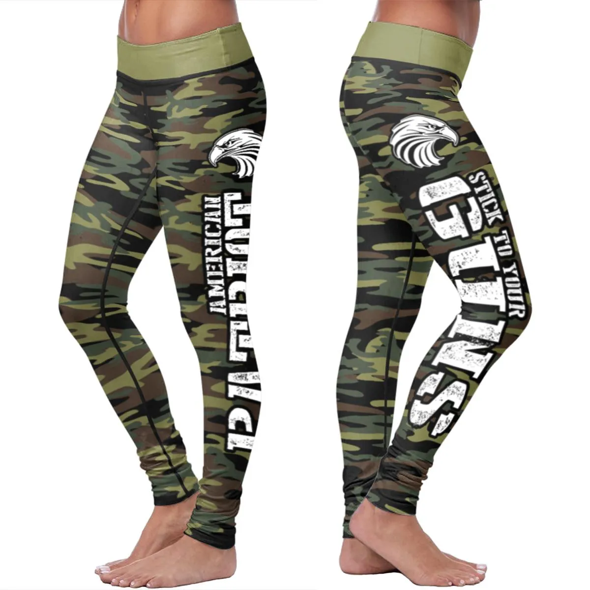 American Patriot Green Camo Leggings