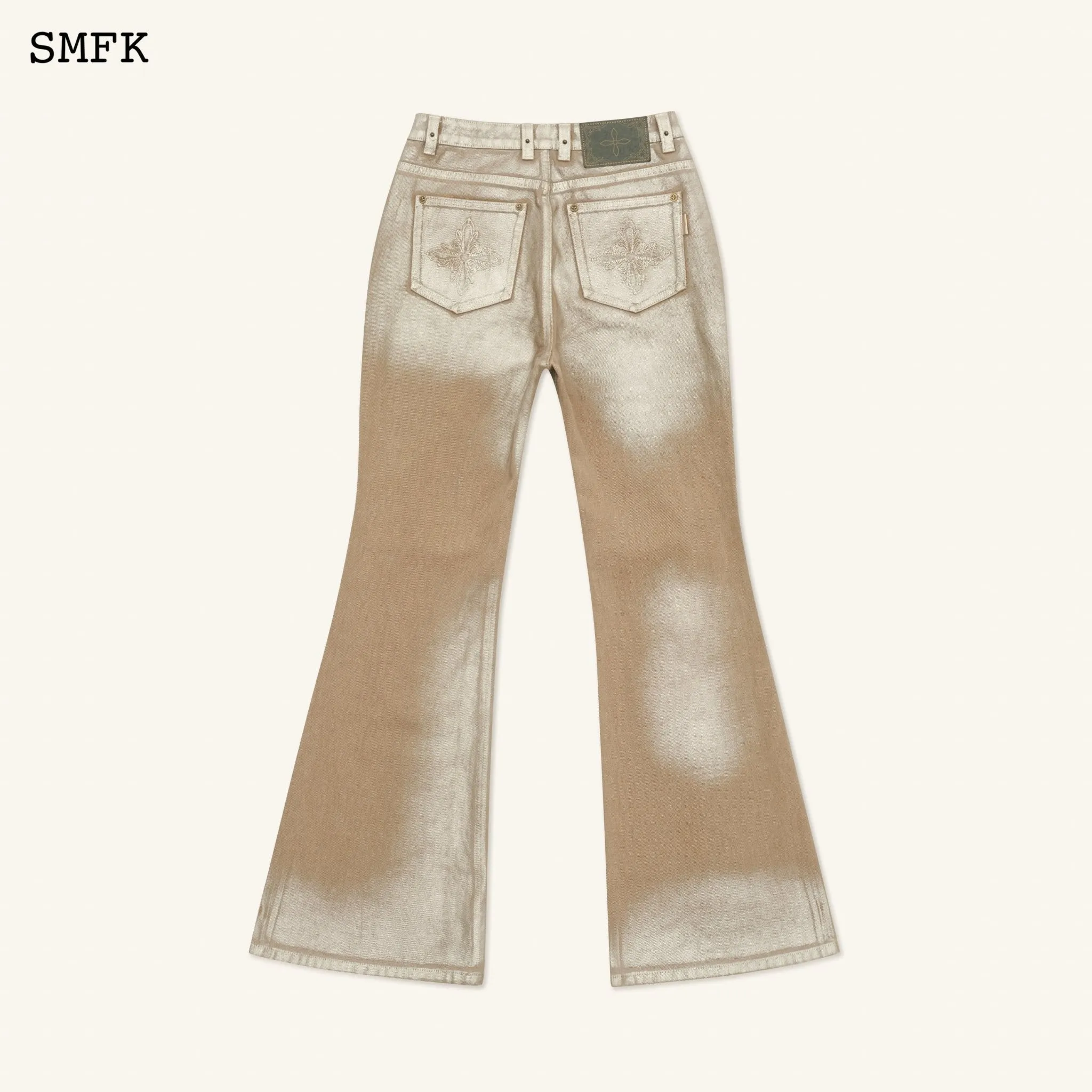 Ancient Myth Golden Snake Flared Jeans