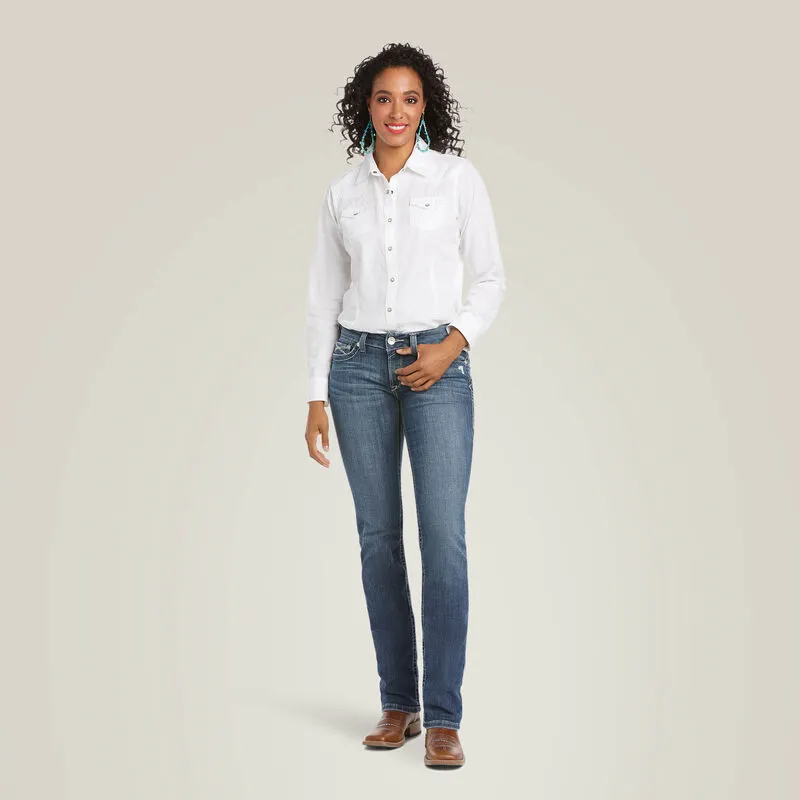 Ariat Ladies R.E.A.L. Mid Rise Arrow Gianna Straight Jean Style 10034655