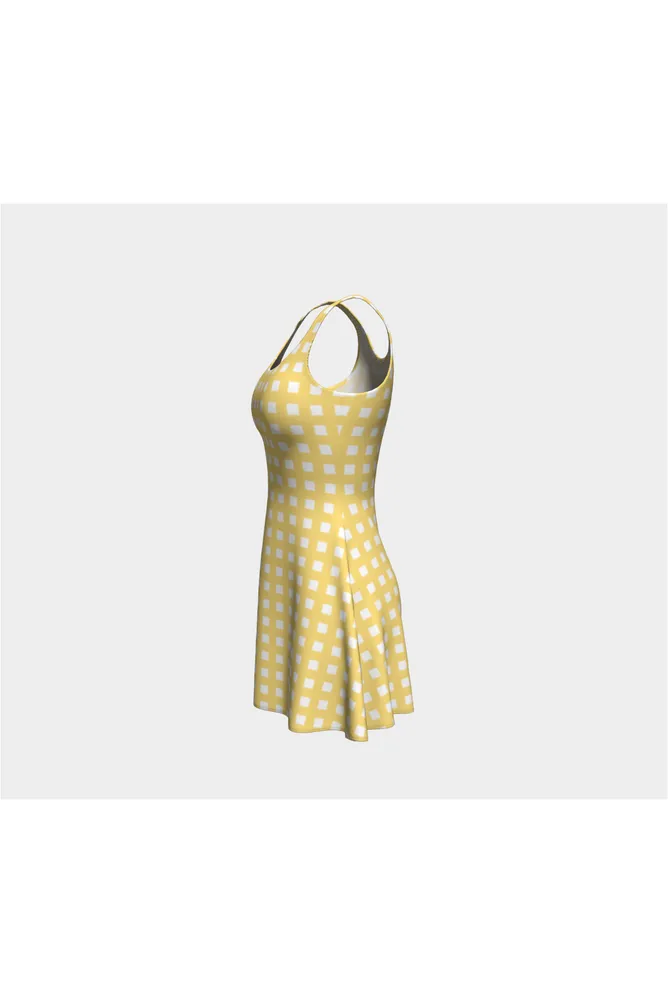 Aspen Gold Gingham Flare Dress