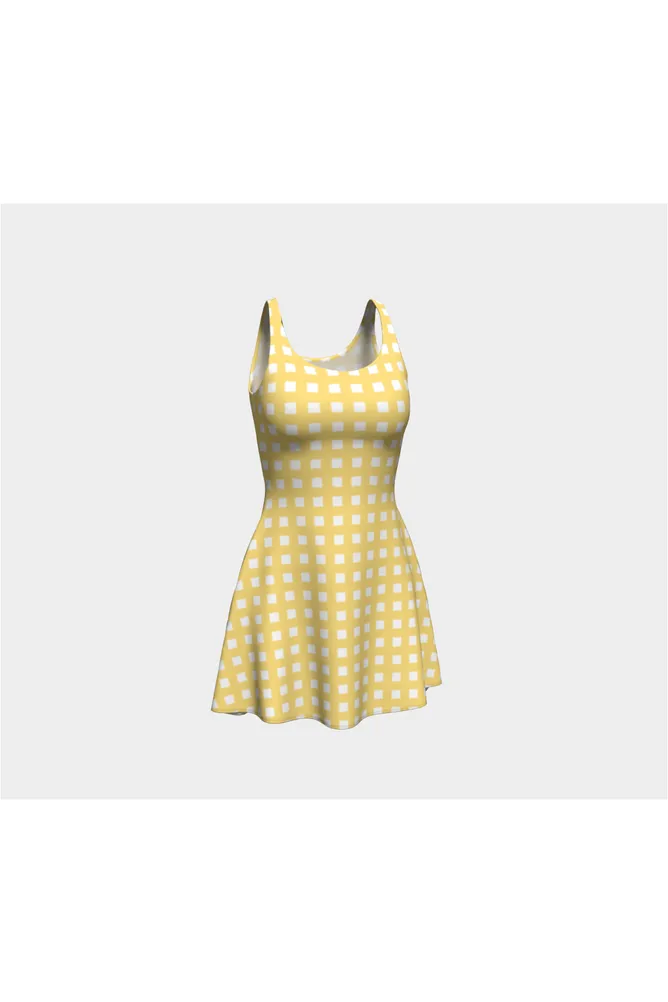 Aspen Gold Gingham Flare Dress