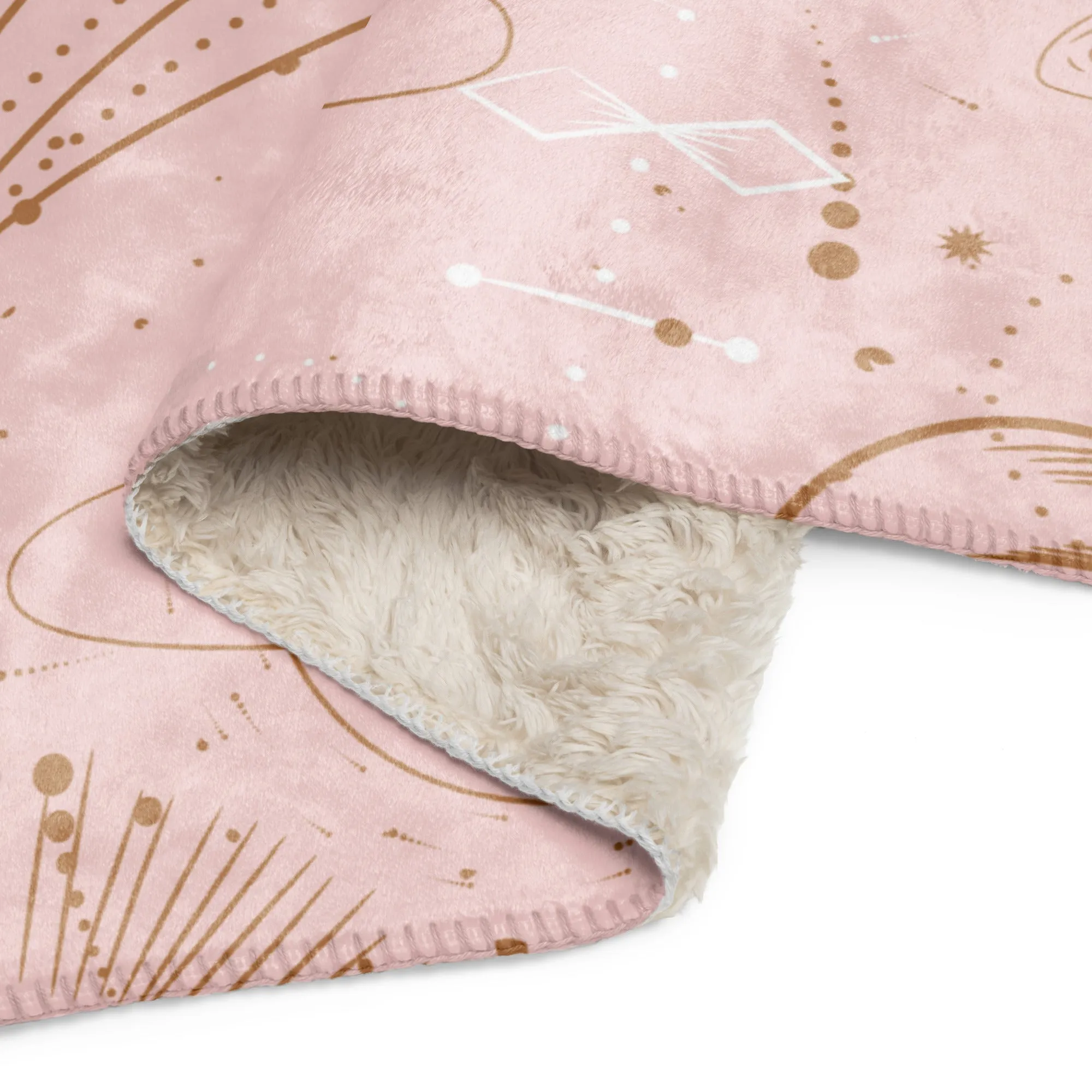 Astro Rose Gold Sherpa blanket lioness-love