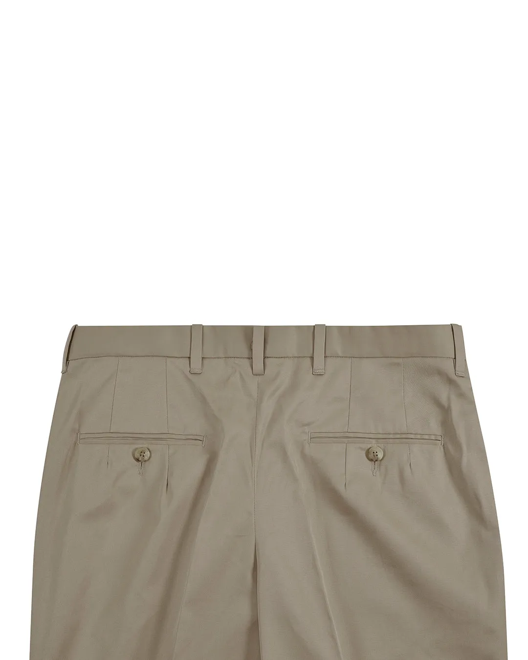 Beige Cotton Twill Dress Pant