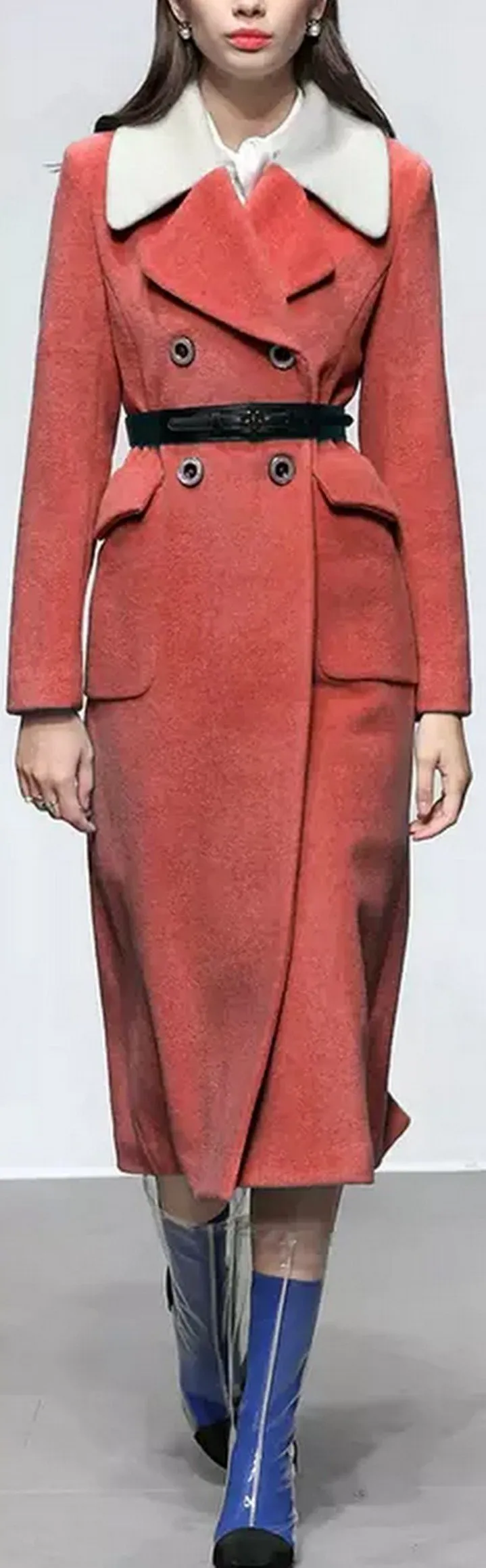 Belted Wool-Blend Coat