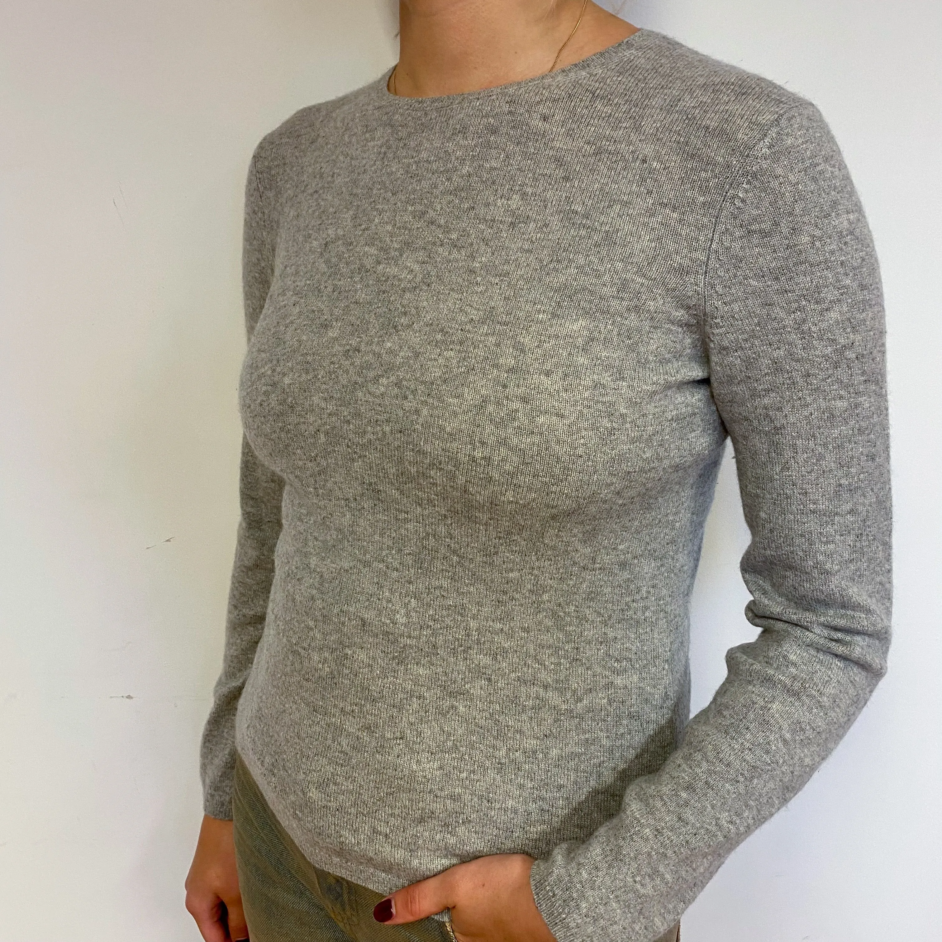 Biscuit Brown Cashmere Crew Neck Jumper Small