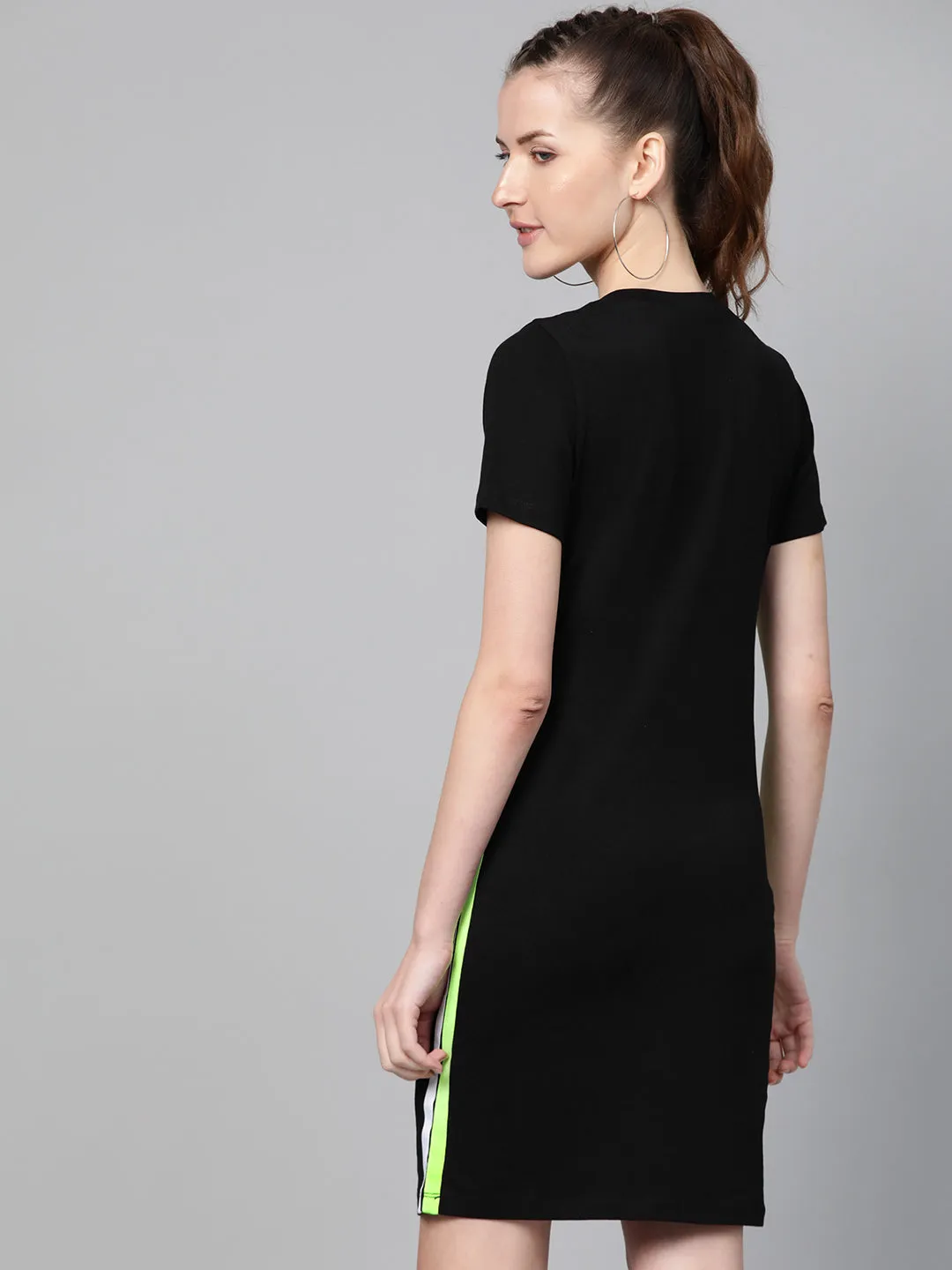 Black Side Tape Bodycon Dress