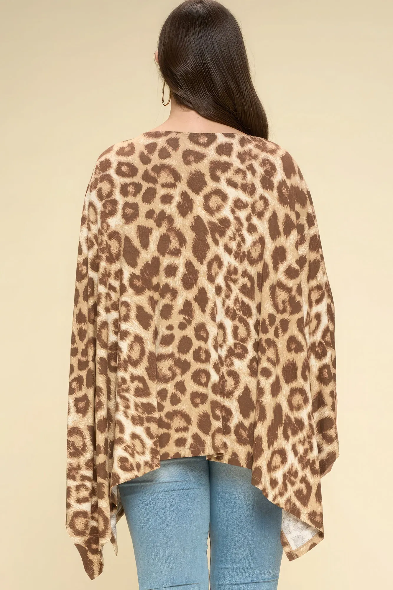 Blue Zone Planet |  Animal Printed Rayon Span Poncho