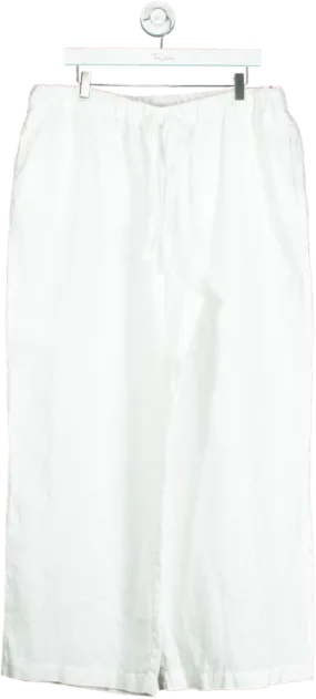 Boden White Linen Trousers UK 18