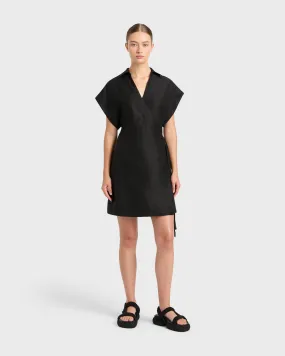 Bormio Wrap Mini Dress - Black