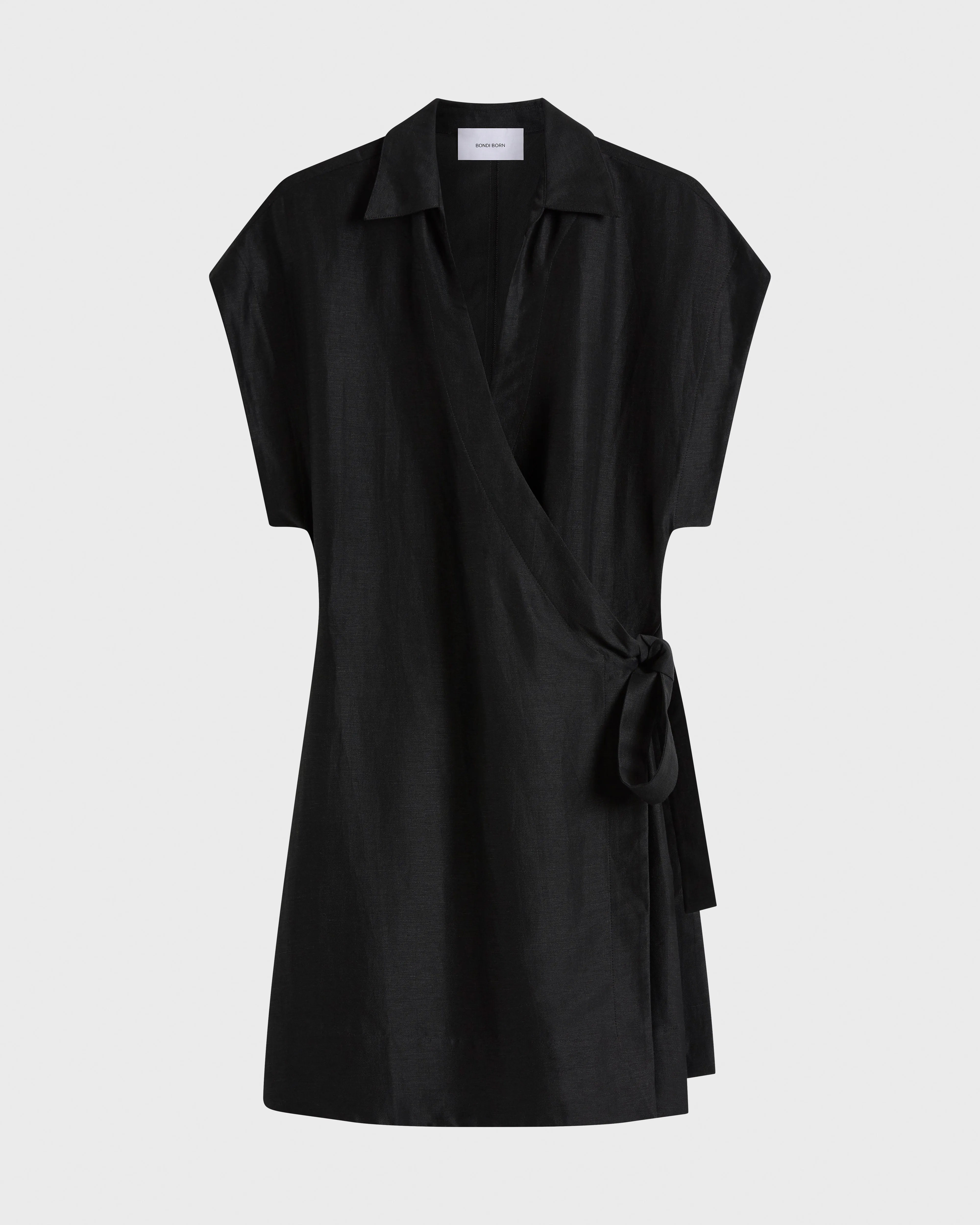 Bormio Wrap Mini Dress - Black