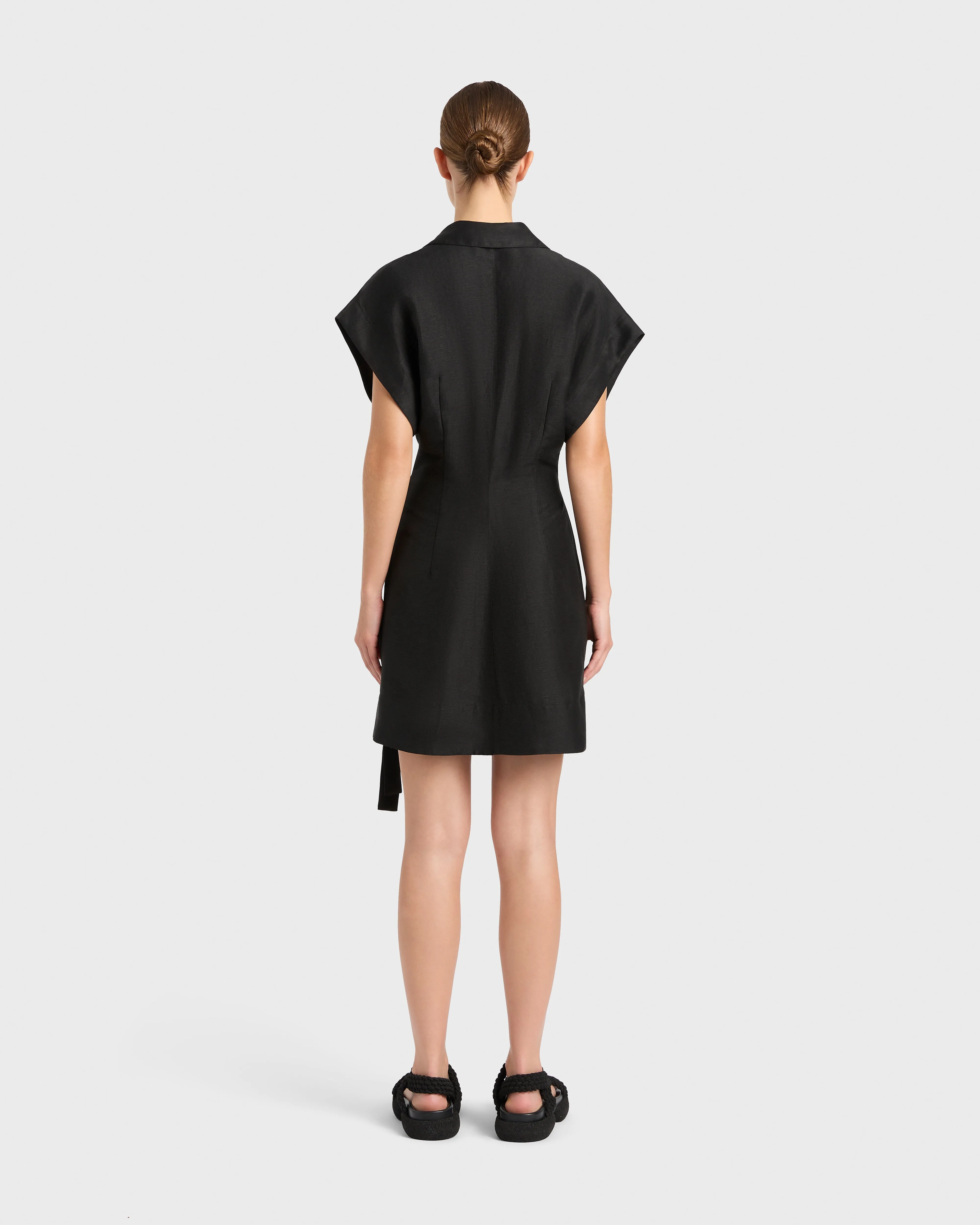 Bormio Wrap Mini Dress - Black