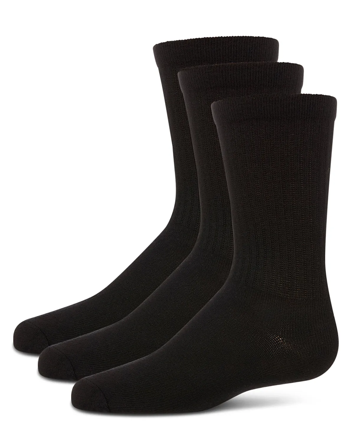 Boys' 3 Pair Pack Ribbed Cotton Blend Crew Sport Socks