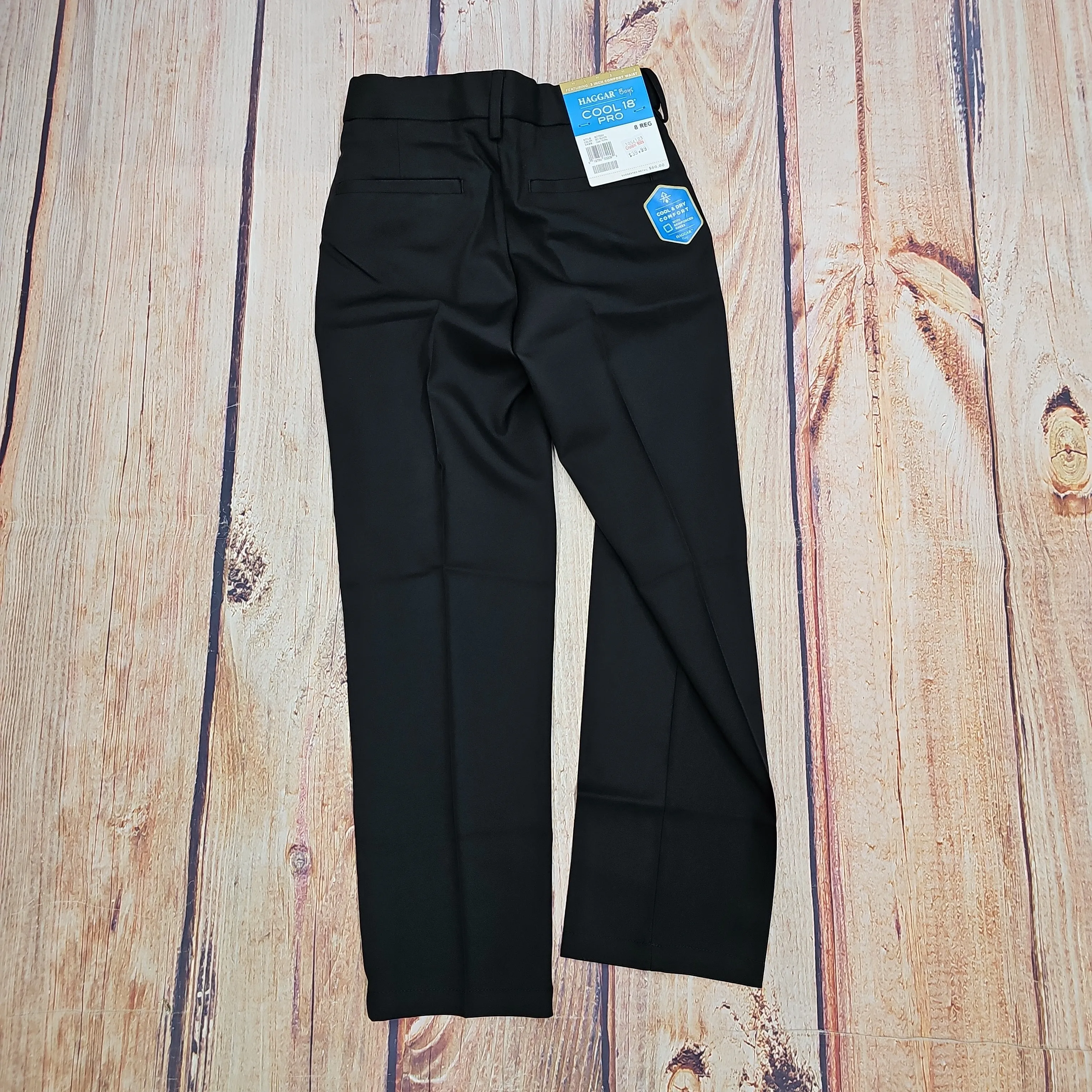 BOYS HAGGAR BLACK DRESS PANTS