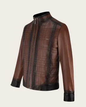 Brown mandarin neck jacket