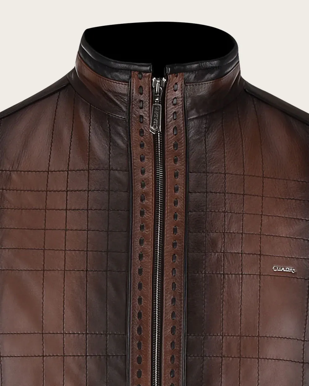 Brown mandarin neck jacket