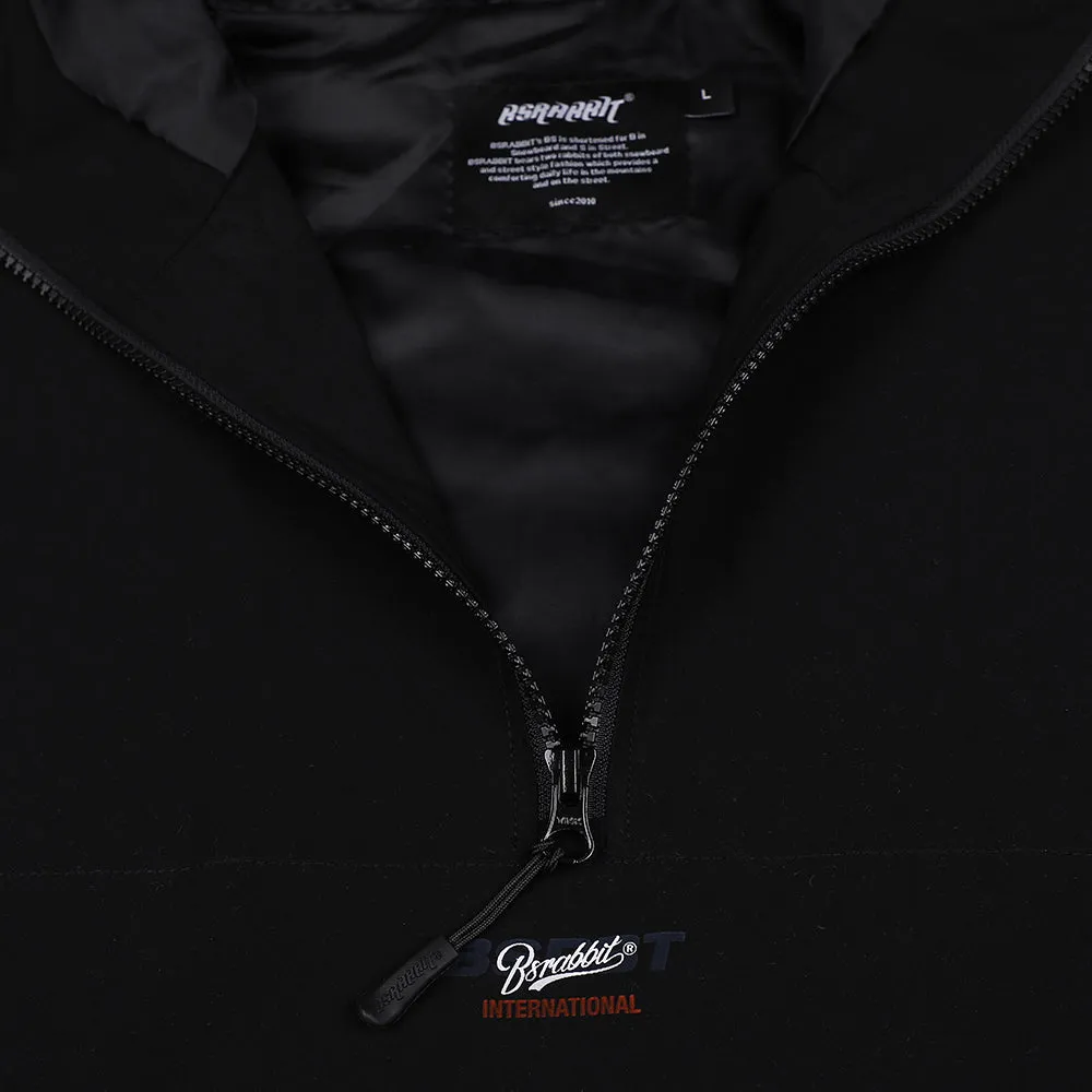 BSM STRETCH HOODED ANORAK JACKET BLACK