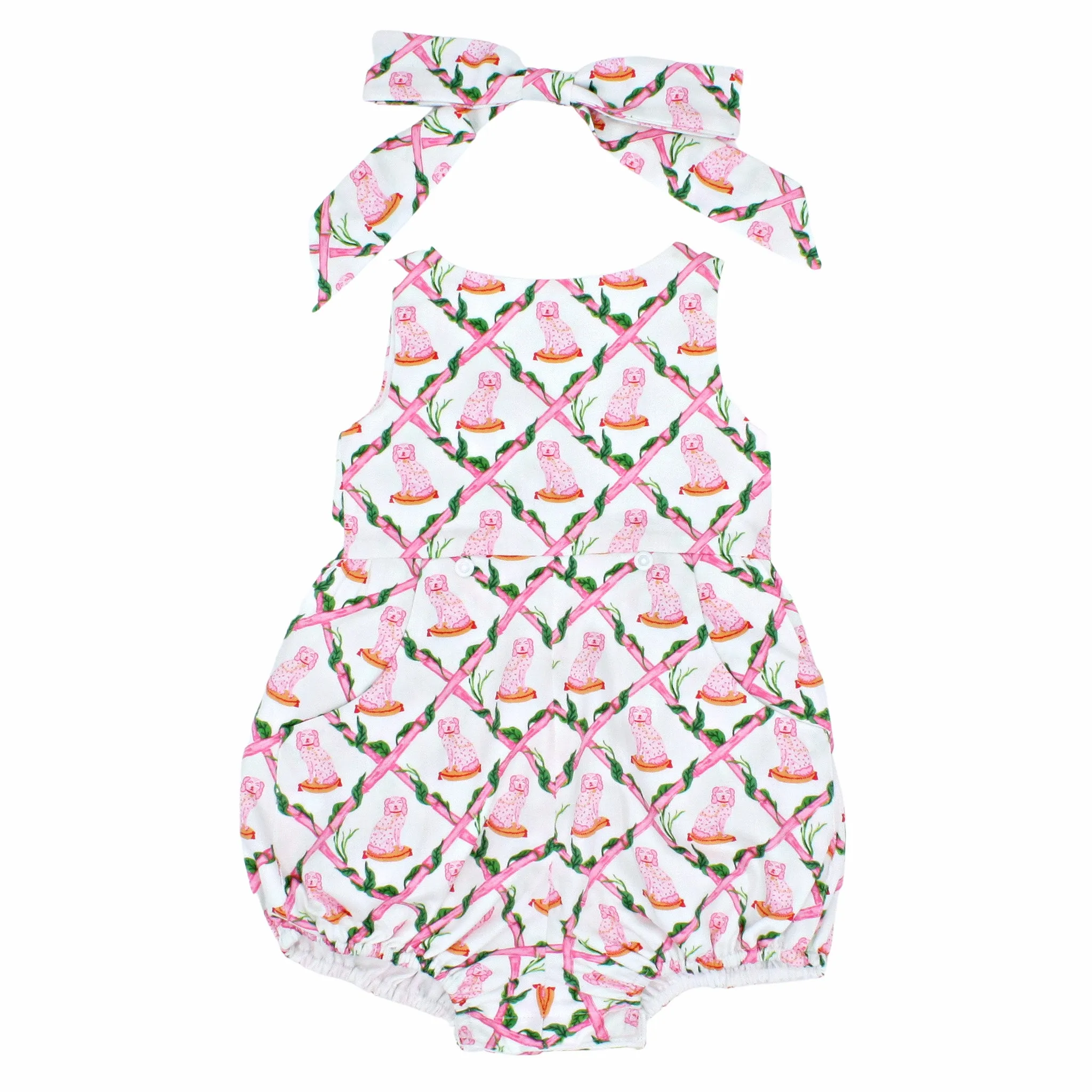 Buffy and Muffy Bow Front Romper: Little Goodall   Willa Heart Collection