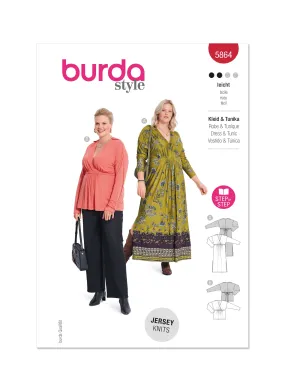 Burda Pattern 5864 Plus Size Dress