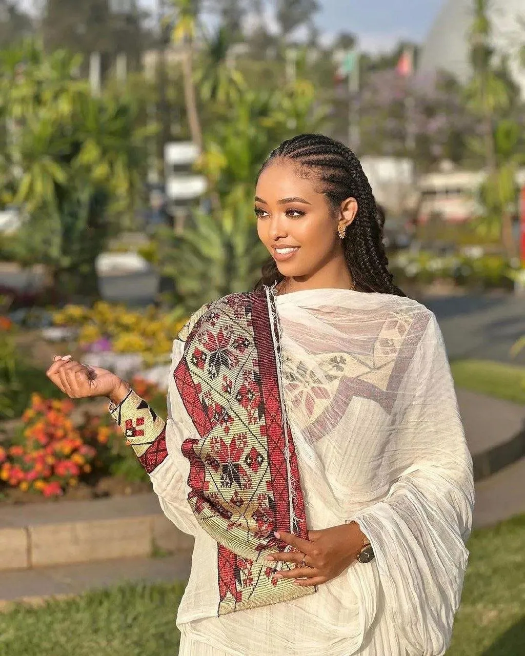 Burgundy Beauty Habesha Kemis Exquisite Detailing in Traditional Habesha Dress