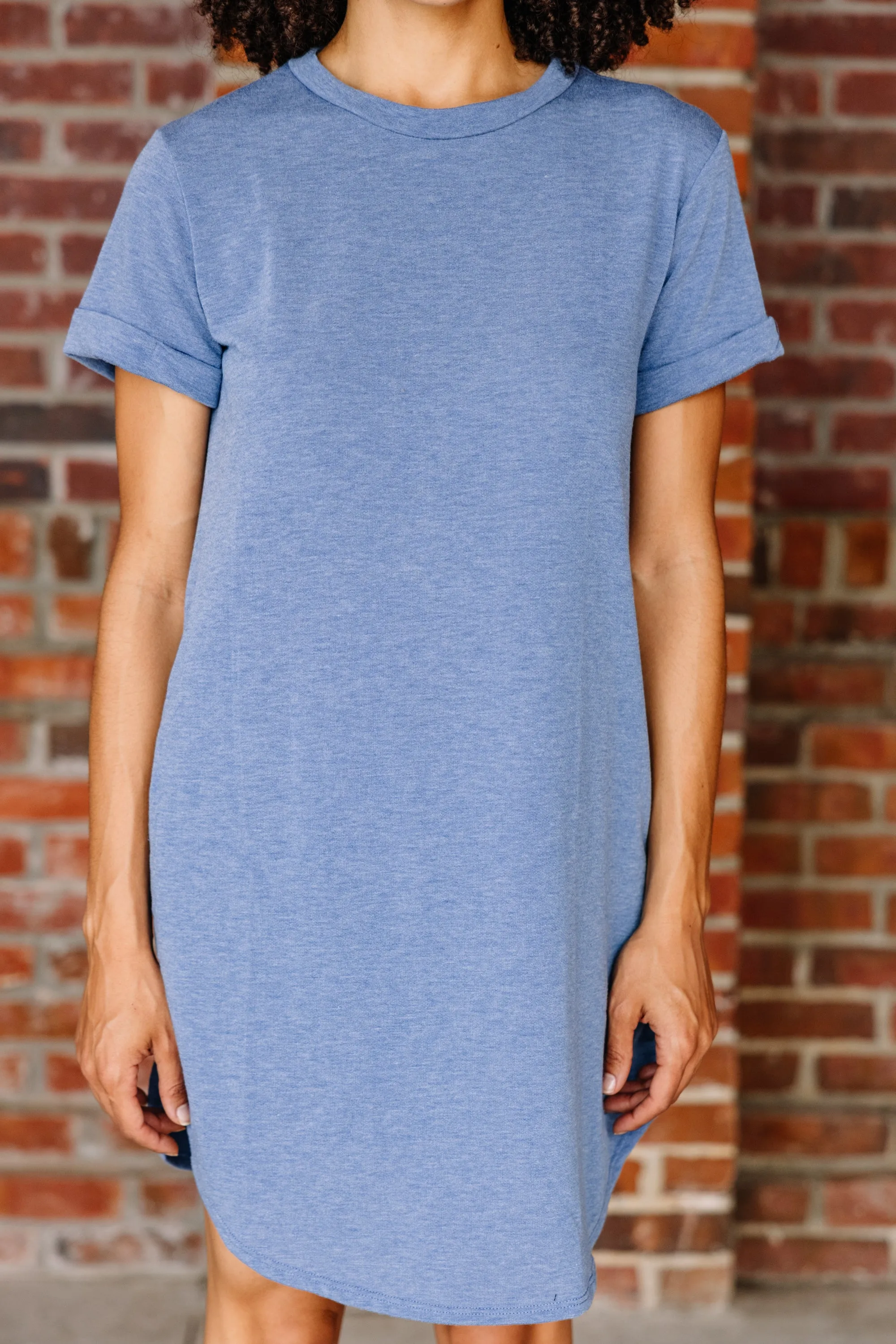 Captivating Comfort Denim Blue T-shirt Dress