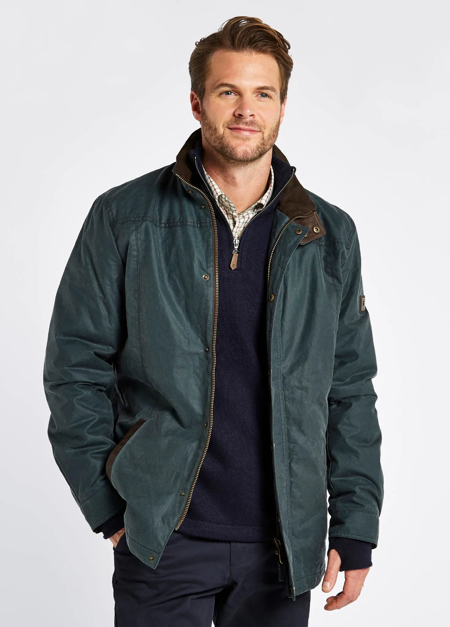 Carrickfergus Wax Jacket - Dark Pebble