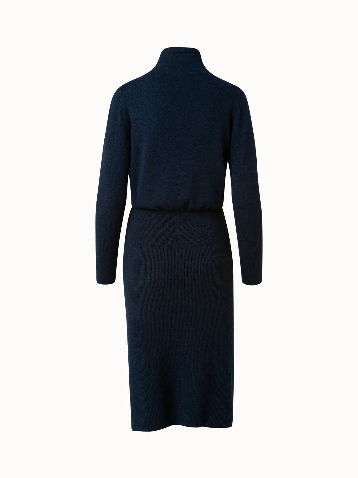 Cashmere Cowl Neck Knit Dress