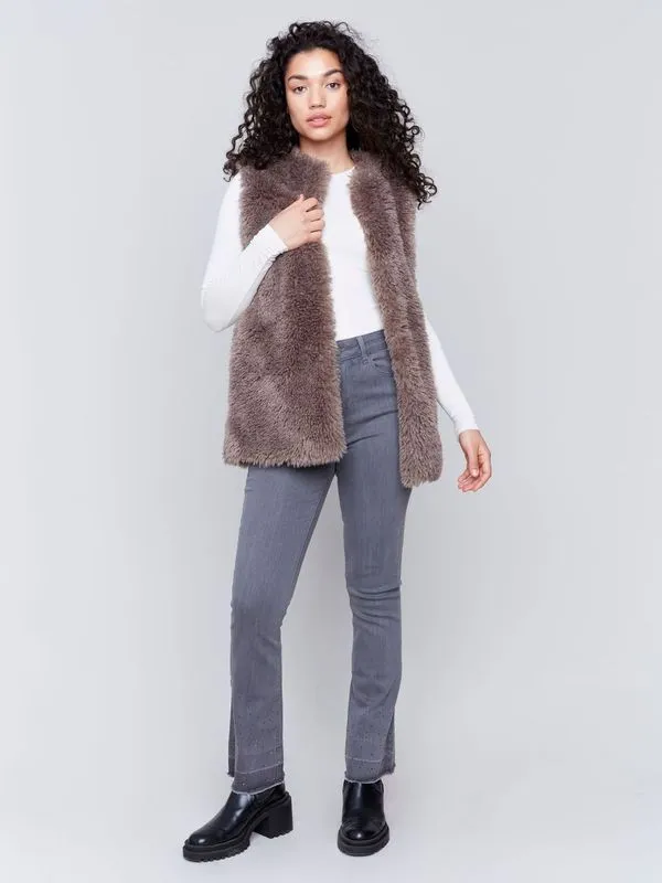 Charlie B- Long Faux Fur Vest