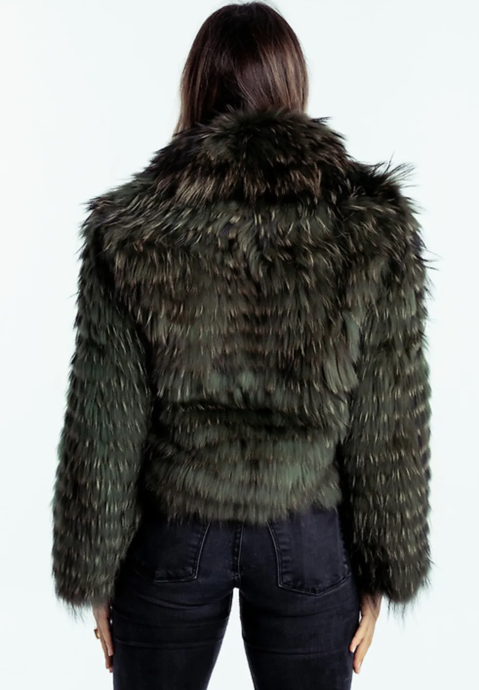 Charlotte Jacket Green Faux Fur