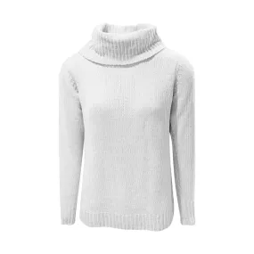 Chenille Roll Neck Jumper - Ivory