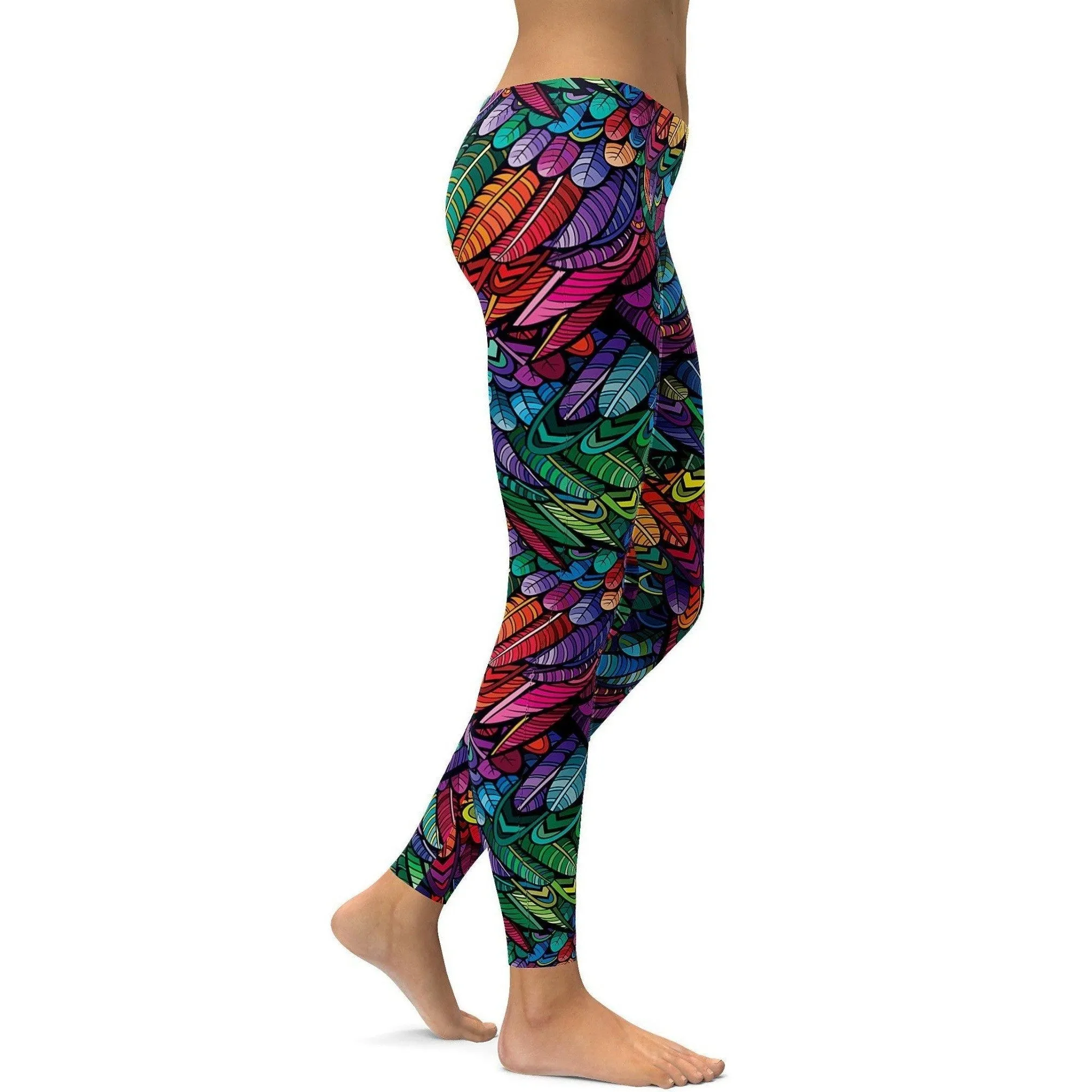 Colorful Feathers Leggings