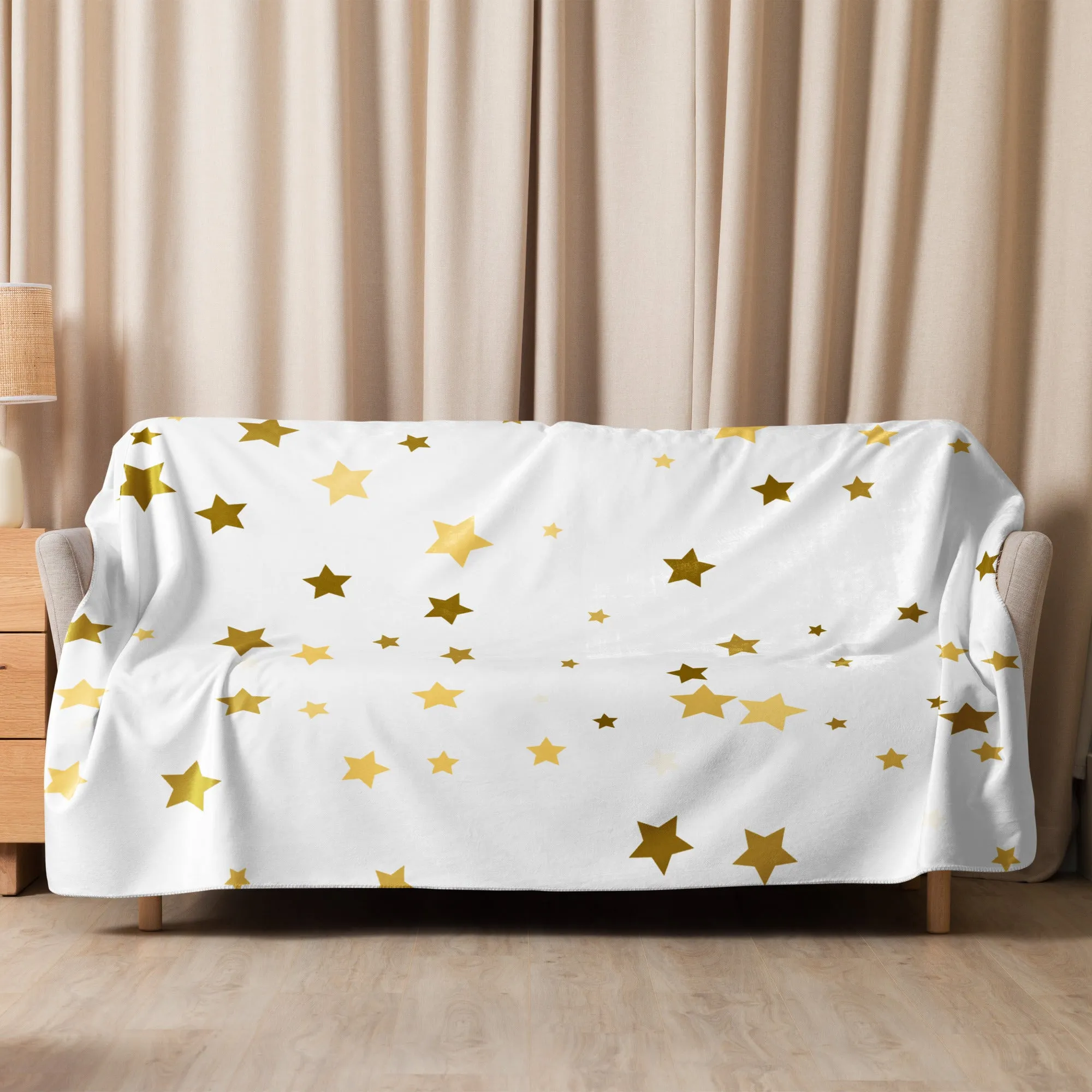 Cozy Gold Stars Sherpa blanke lioness-love