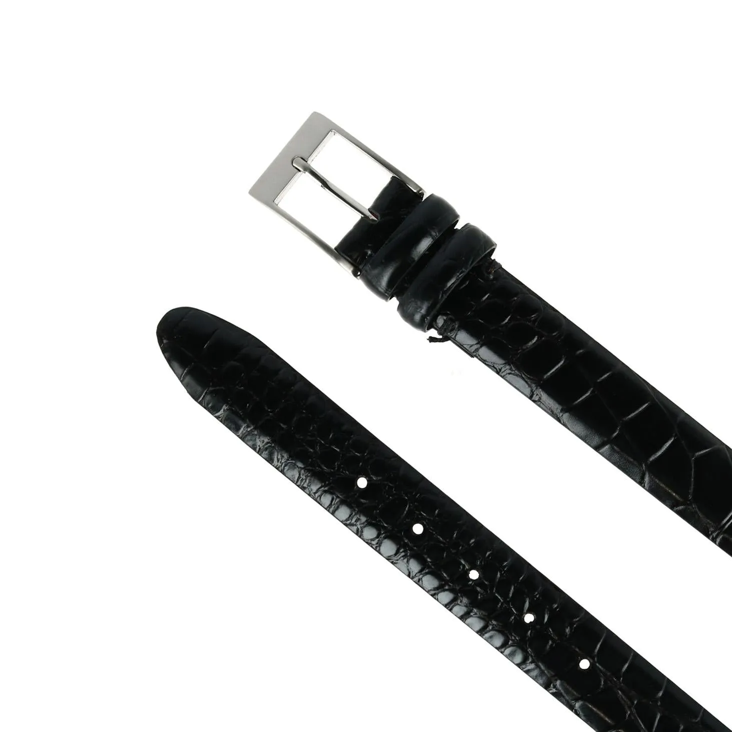 CTM® Men's Big & Tall Leather Croc Print Belt