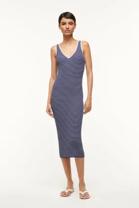 DANA DRESS | NAVY MICRO STRIPE