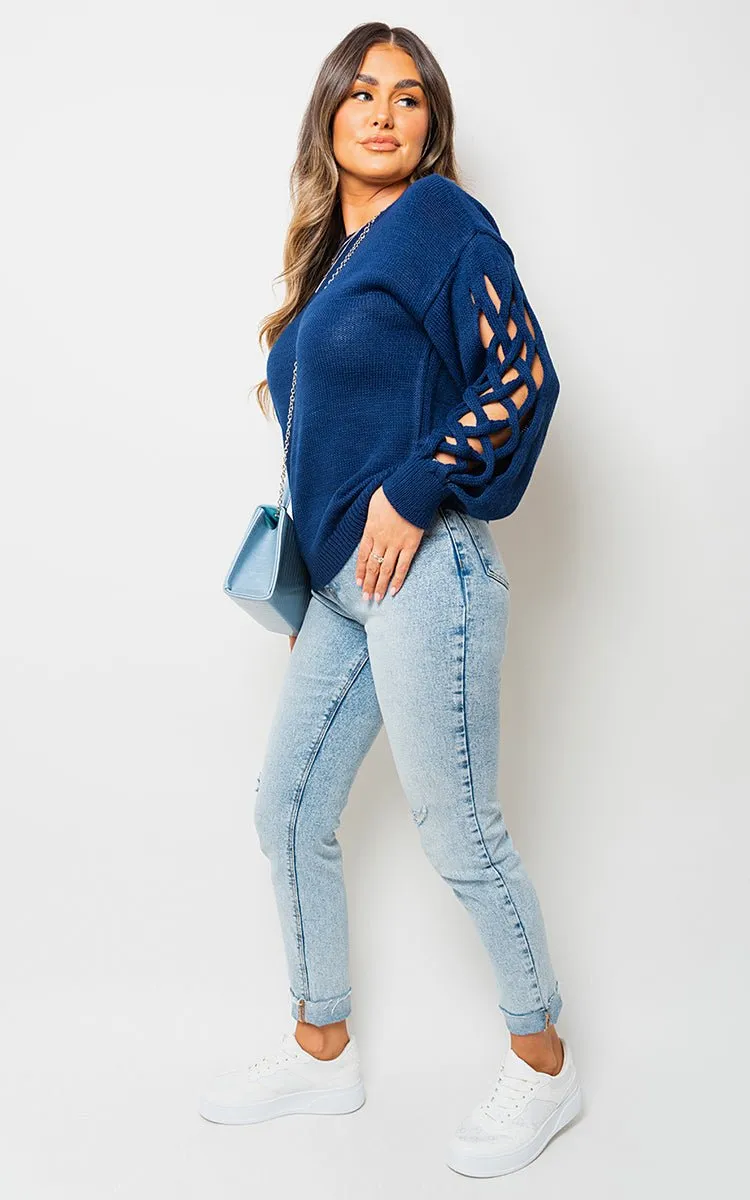 Dante Cable Knit Jumper with Cut Out Detail