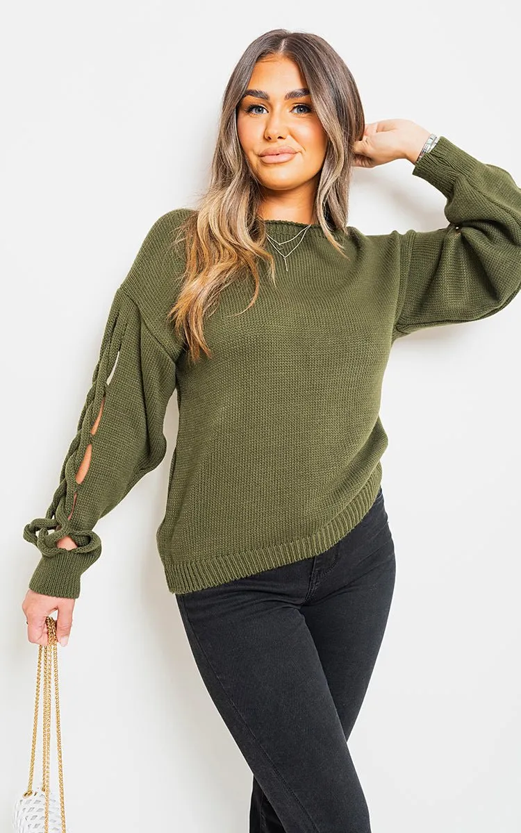 Dante Cable Knit Jumper with Cut Out Detail