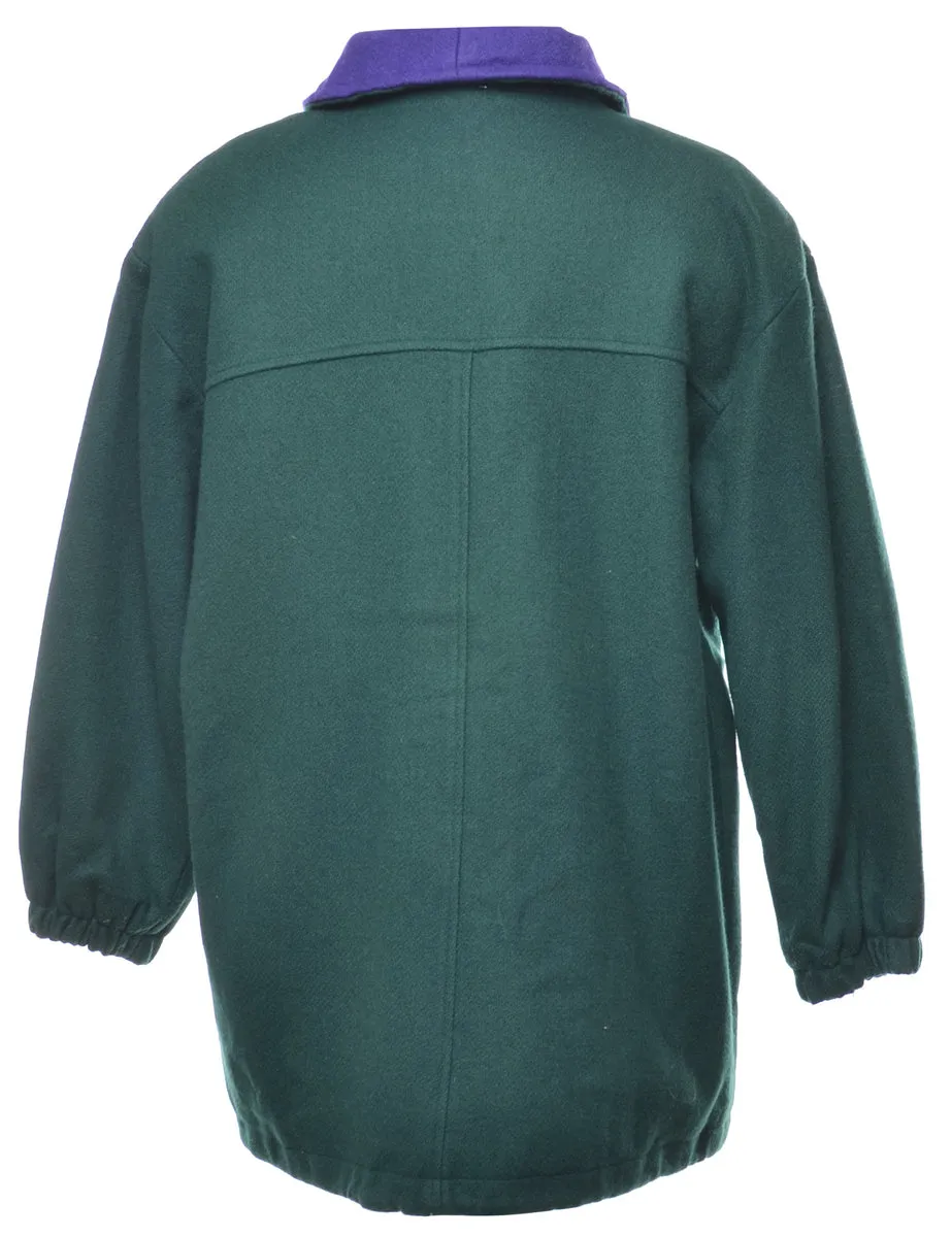 Dark Green Wool Coat - L