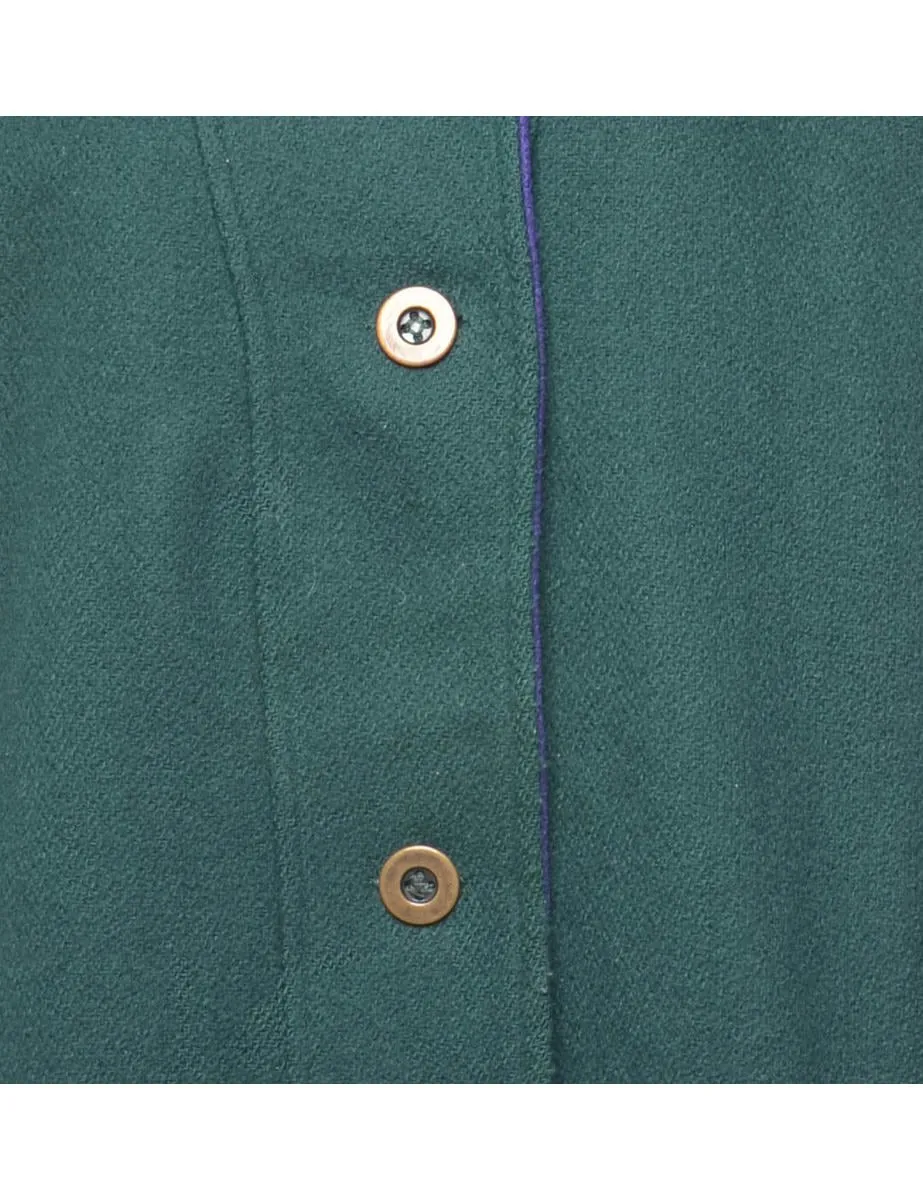 Dark Green Wool Coat - L