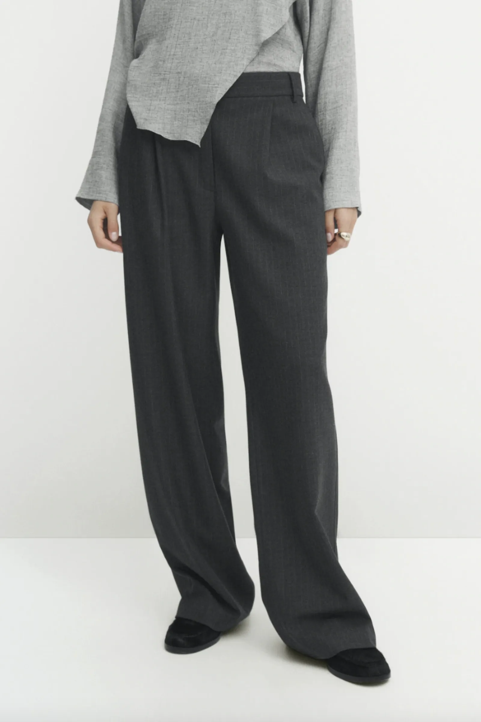 Darted Pinstripe Jogger Trousers