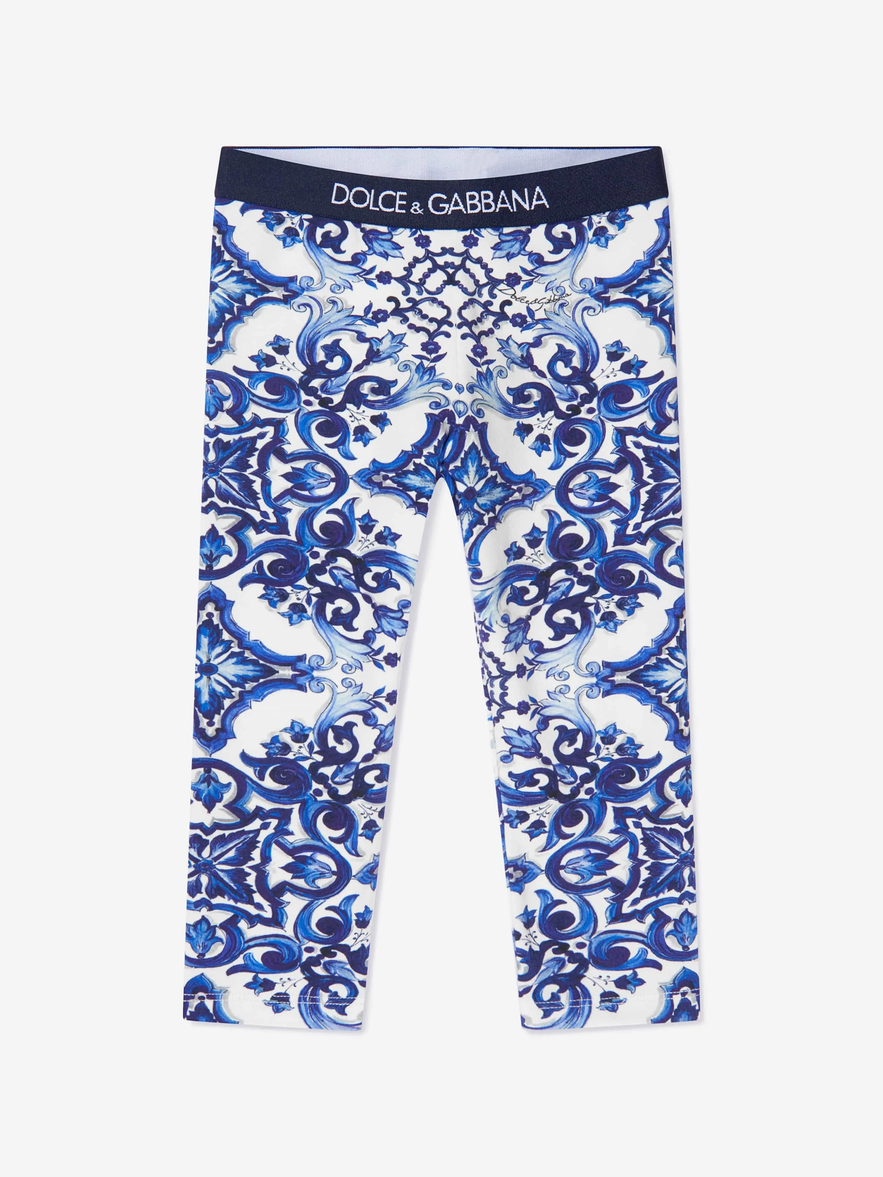 Dolce & Gabbana Baby Girls Majolica Print Leggings