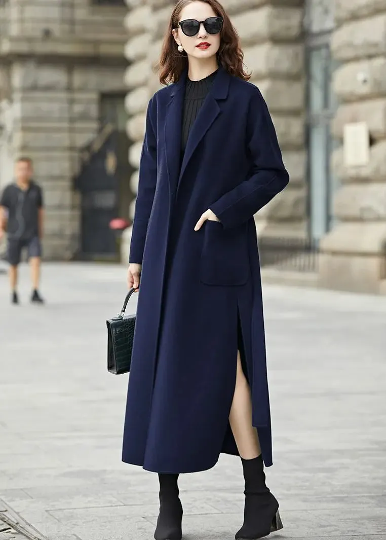 Double Face Wool Belted Long Coat