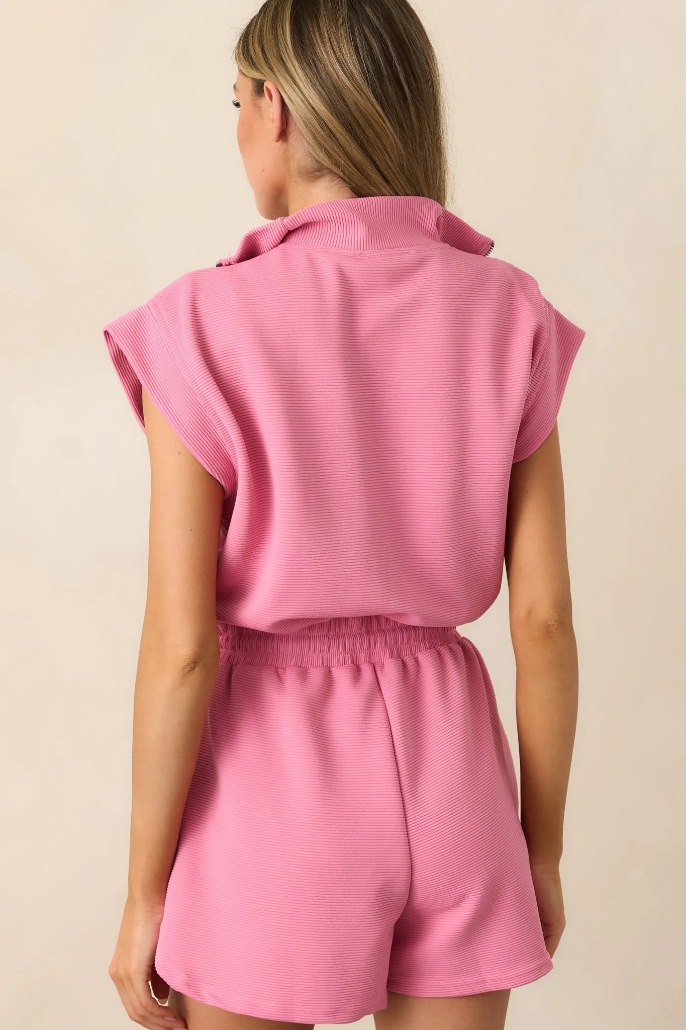 Embrace Today Pink Half Zip Romper