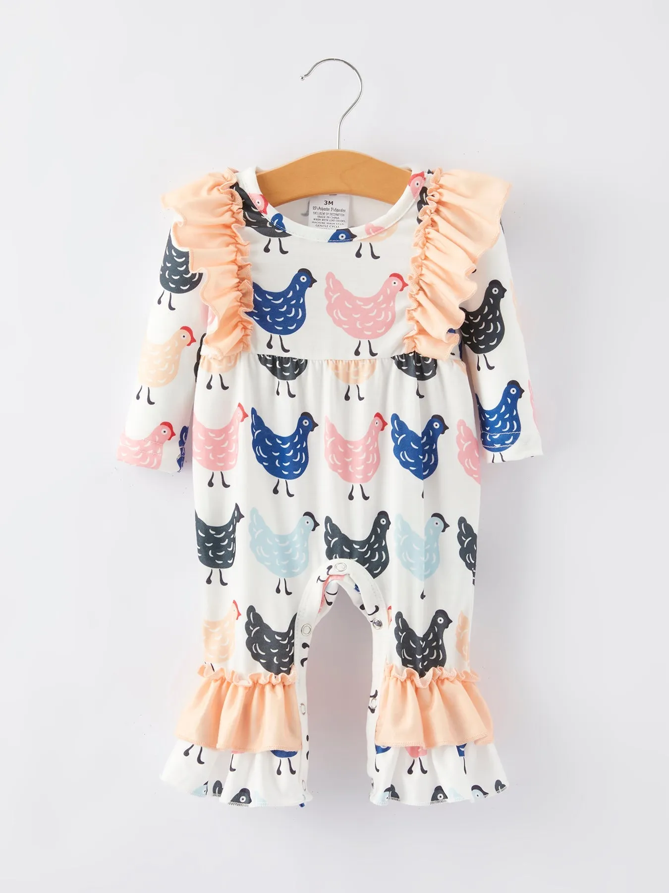 Farm Print Girls Romper