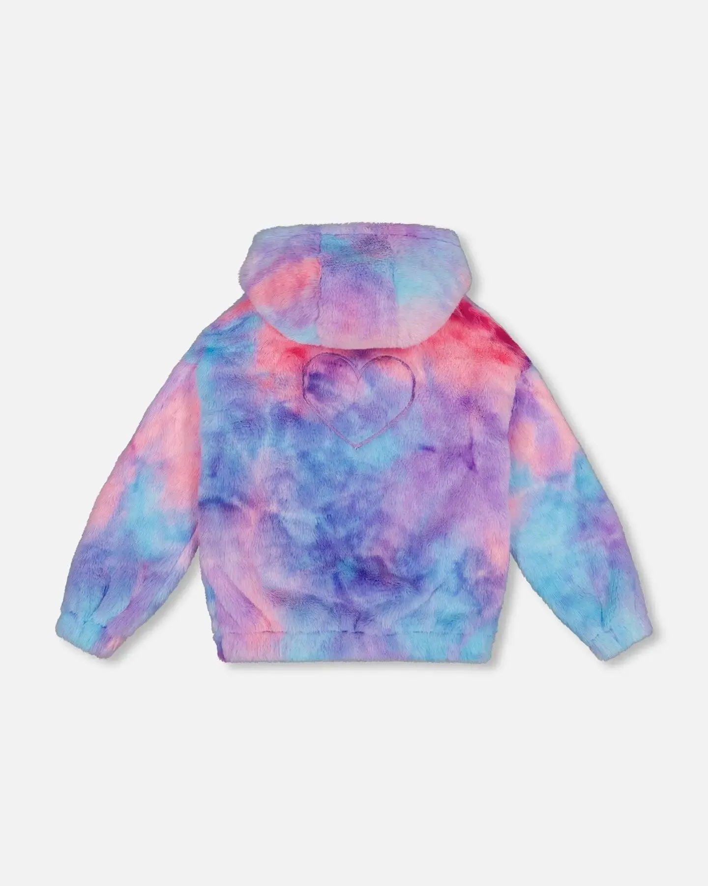 Faux Fur Hooded Cardigan Multicolor