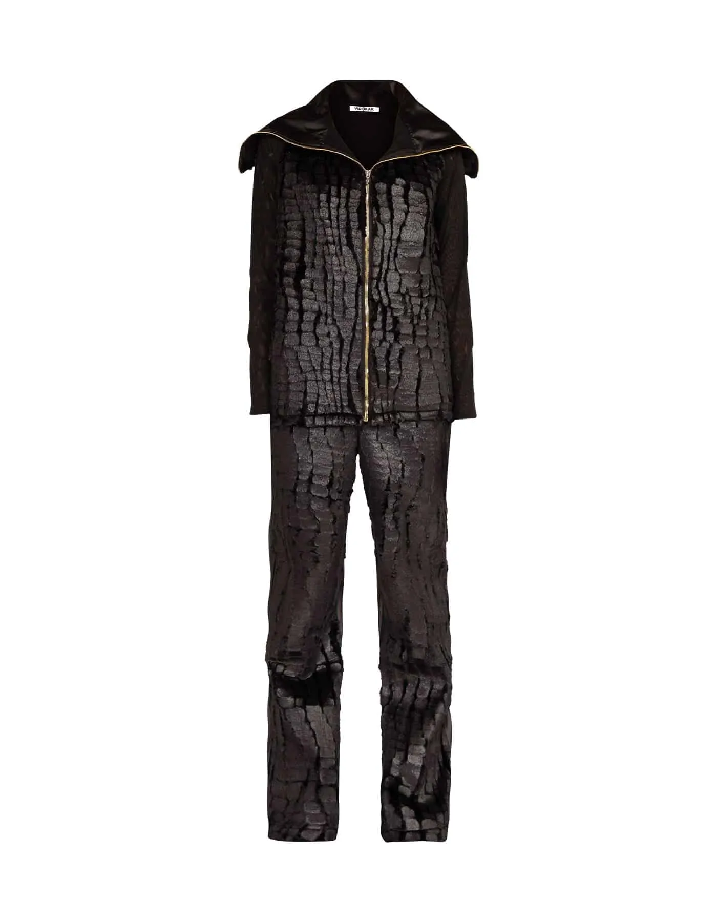 Faux Fur Pangolin Racer Jacket and Trousers Set